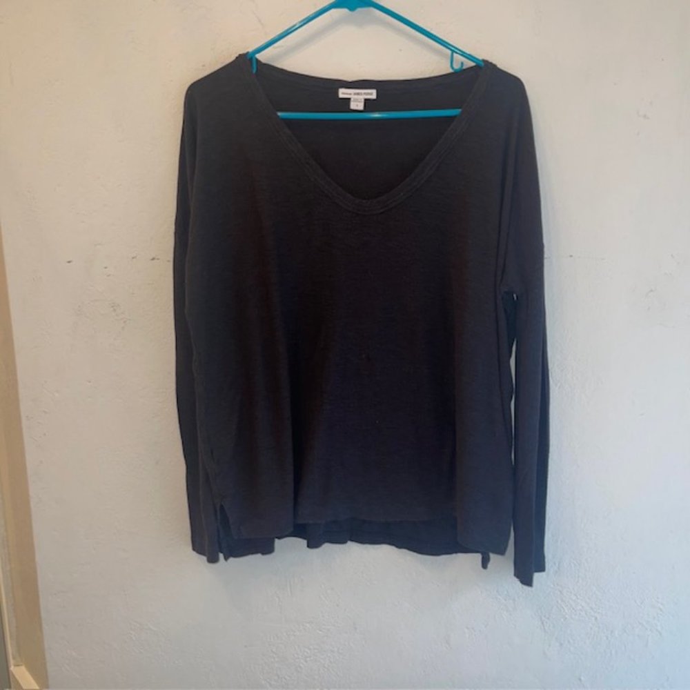 James Perse Oversized Black Long-sleeved T-shirt size 1 (small)